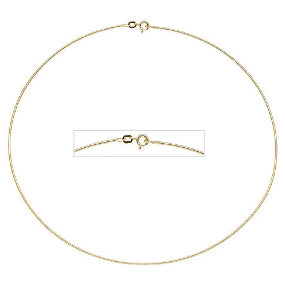 Halsreif 925 Sterling Silber gold vergoldet 1 1 mm 42 cm Kette Halskette