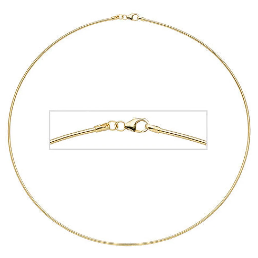 Halsreif 925 Sterling Silber gold vergoldet 1 5 mm 45 cm Kette Halskette