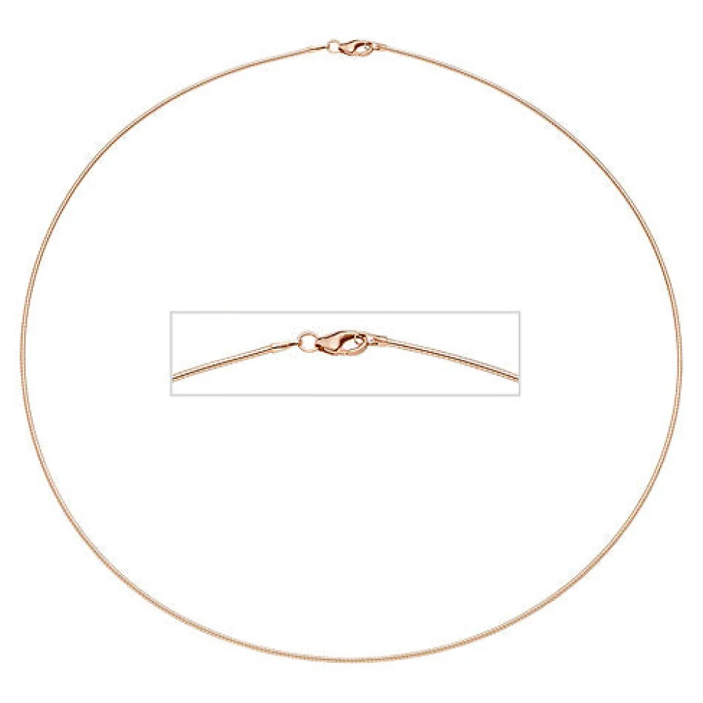Halsreif 925 Sterling Silber rotgold vergoldet 1 1 mm 42 cm Kette Halskette