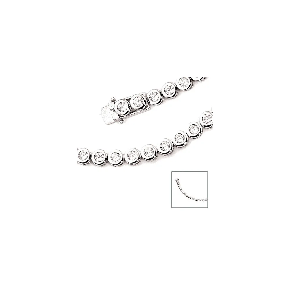 Armband 925 Sterling Silber 28 Zirkonia 19 cm Silberarmband Kastenschloss
