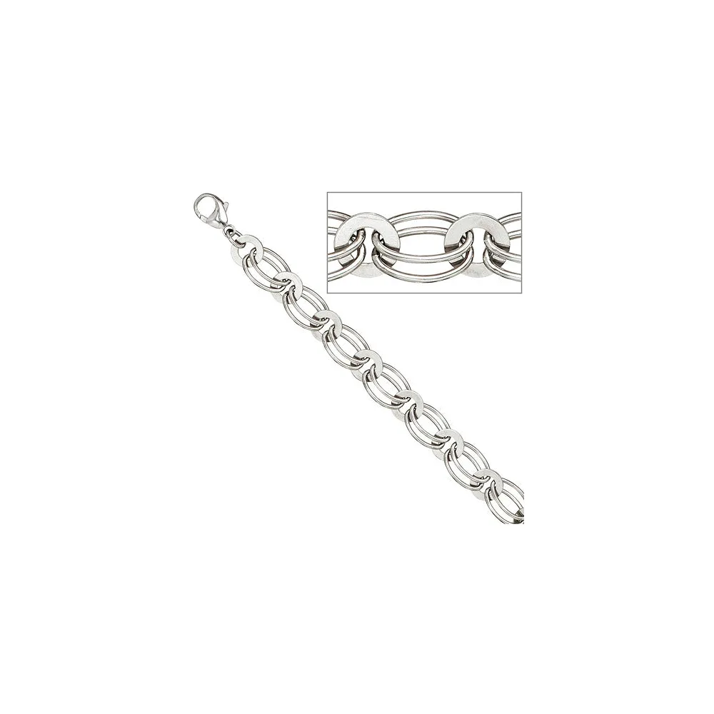 Armband 925 Sterling Silber rhodiniert 19 cm Silberarmband Karabiner