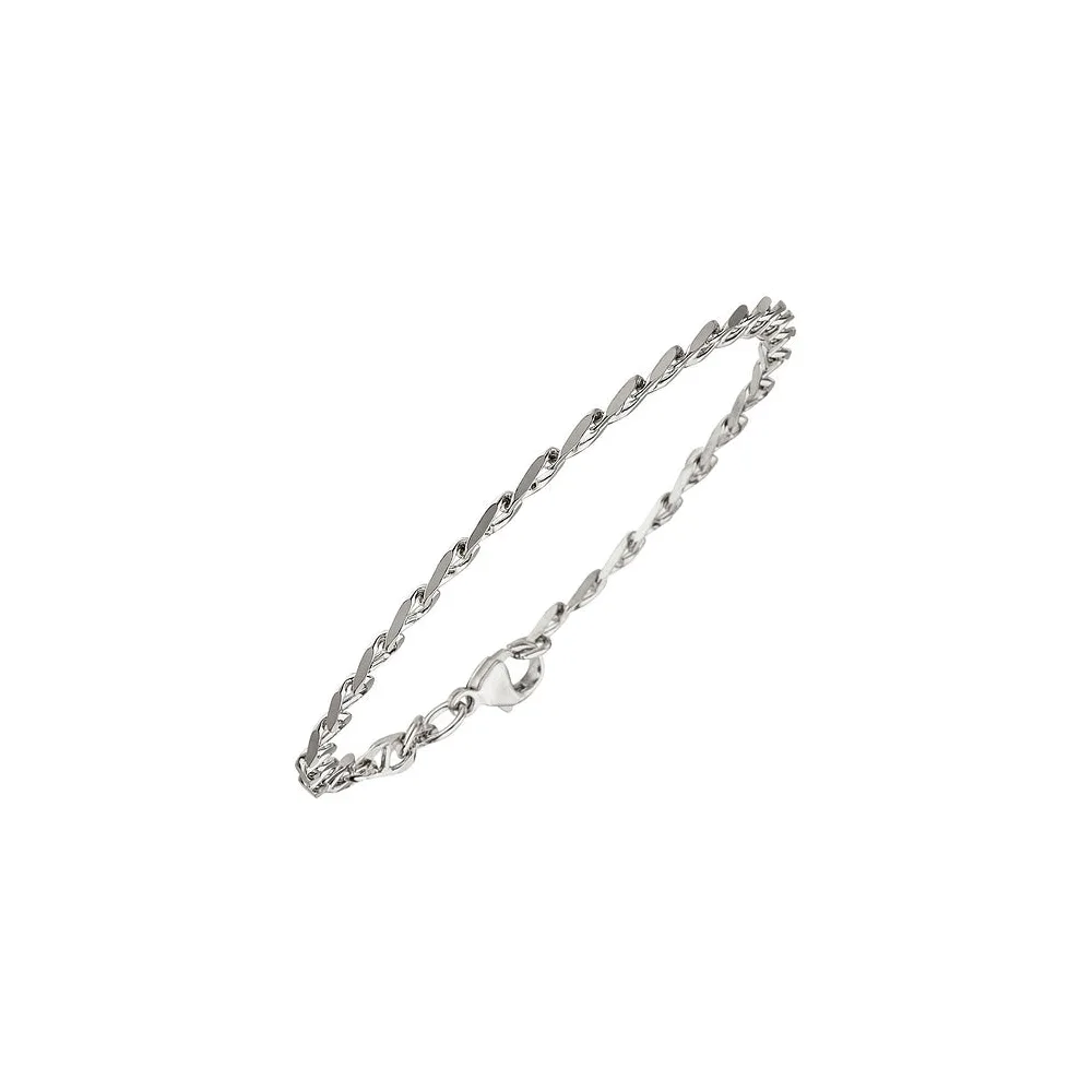 Armband 925 Sterling Silber rhodiniert 21 cm Silberarmband Karabiner