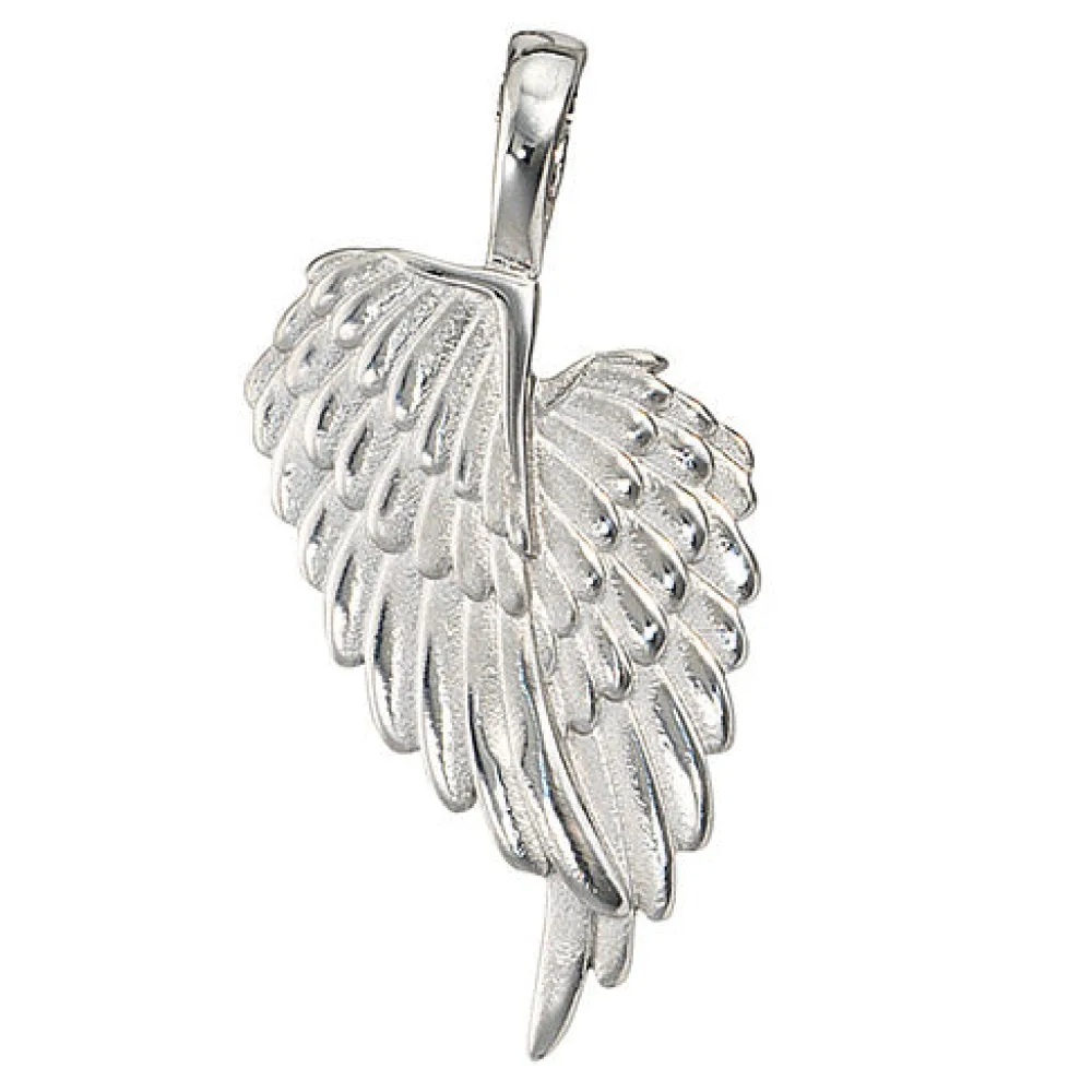 Anhänger Flügel Engelsflügel 925 Sterling Silber rhodiniert mattiert