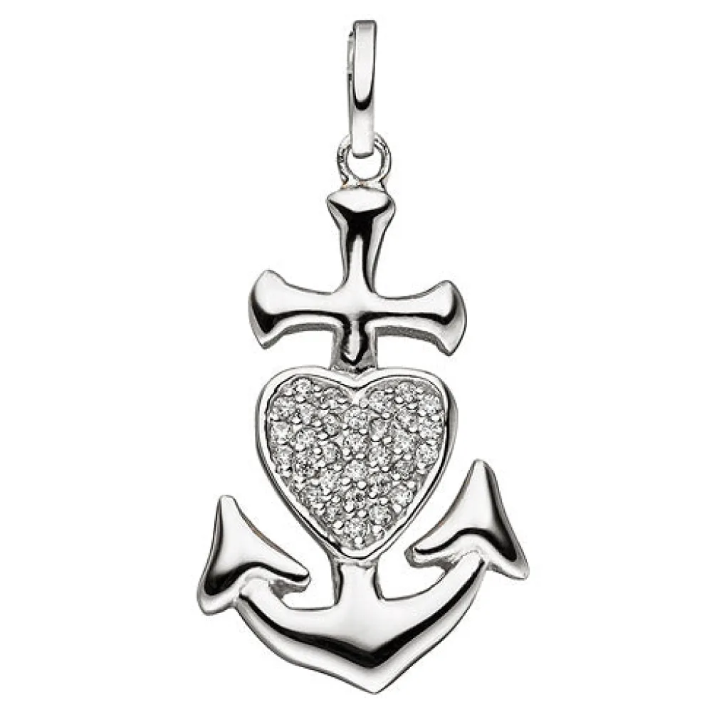 Anhänger Glaube Liebe Hoffnung 925 Silber mit Zirkonia Silberanhänger