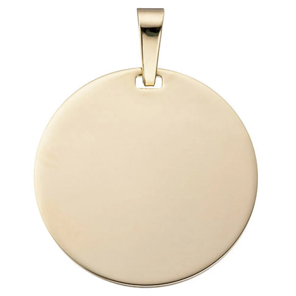 Anhänger Gravur Gravurplatte rund 333 Gold Gelbgold Goldanhänger