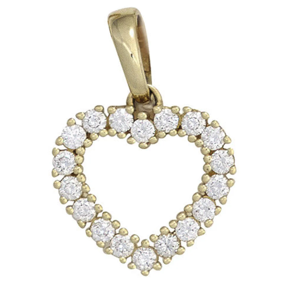 Anhänger Herz 585 Gold Gelbgold 18 Diamanten Brillanten 0 50ct. Herzanhänger
