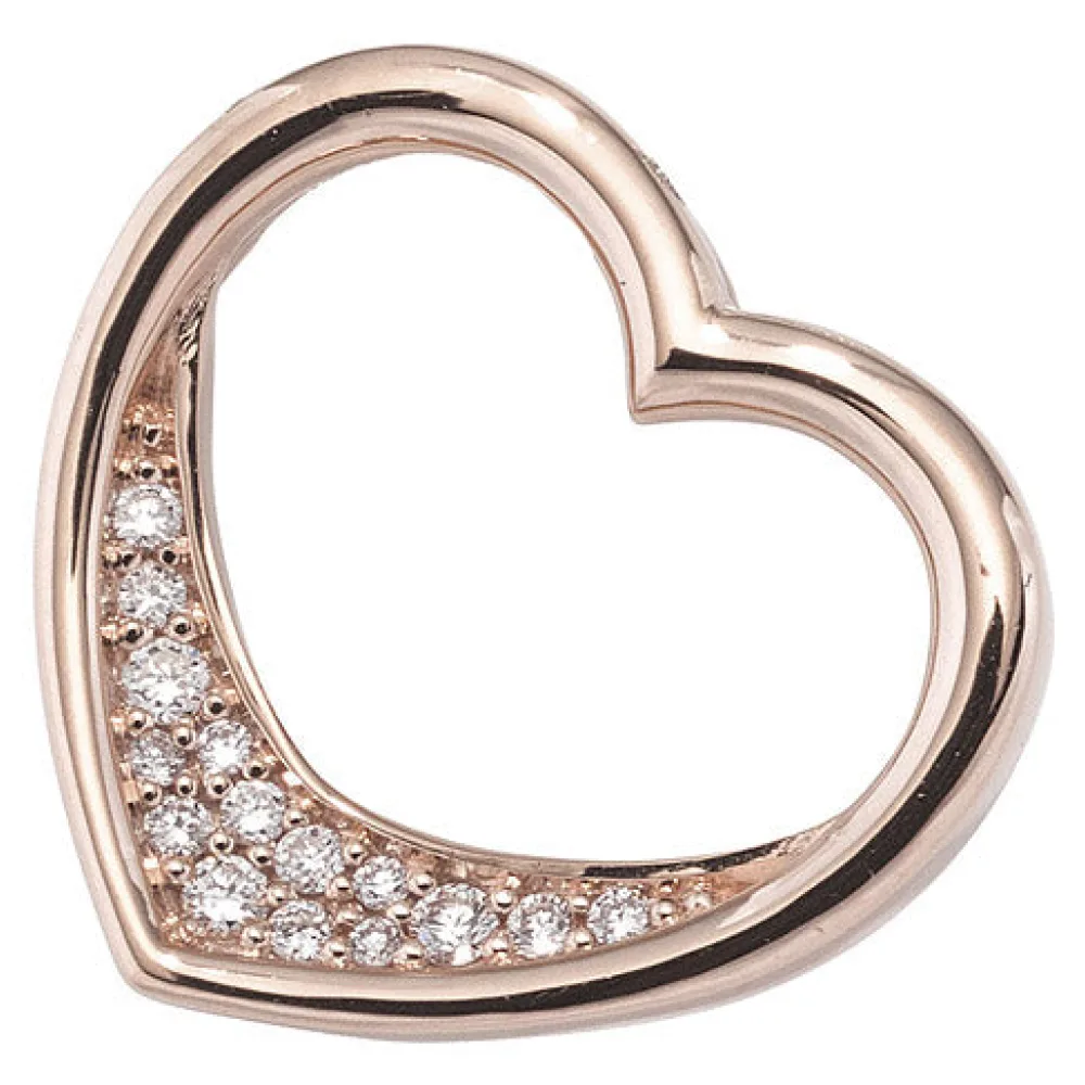 Anhänger Herz 585 Gold Rotgold 15 Diamanten Brillanten 0 08ct. Herzanhänger