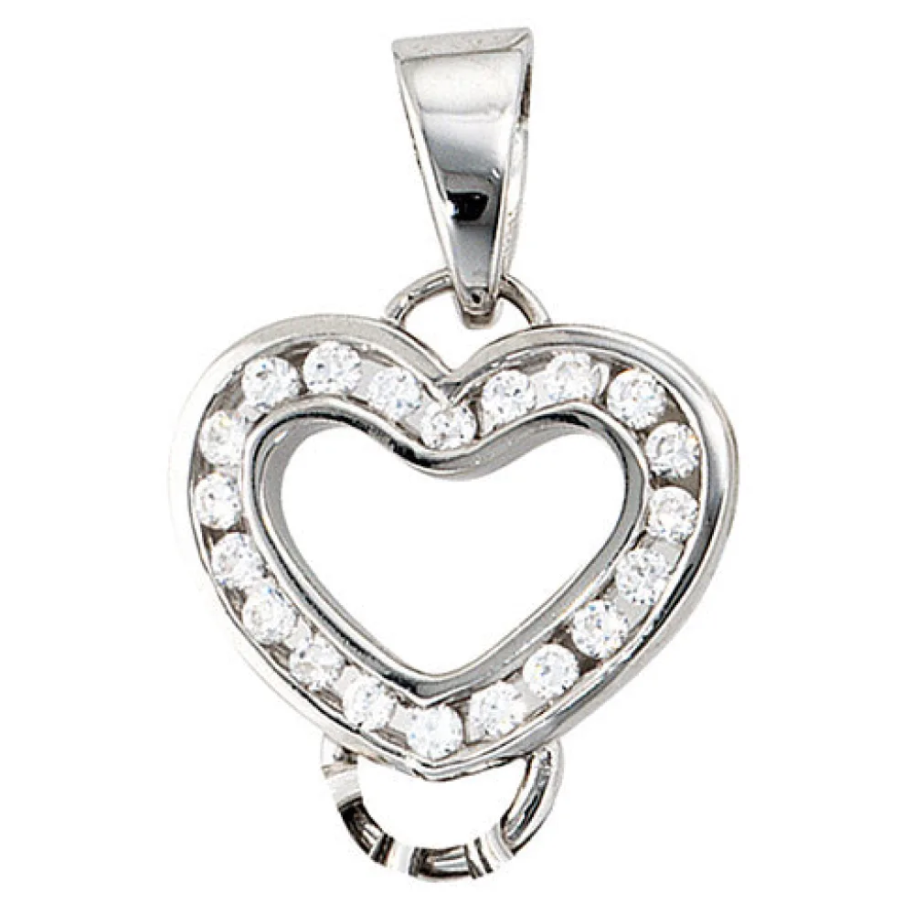 Anhänger Herz Carrier Träger für Charms 925 Sterling Silber 20 Zirkonia