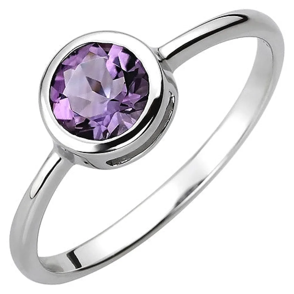 Damen Ring 925 Sterling Silber 1 Amethyst lila violett Silberring-62