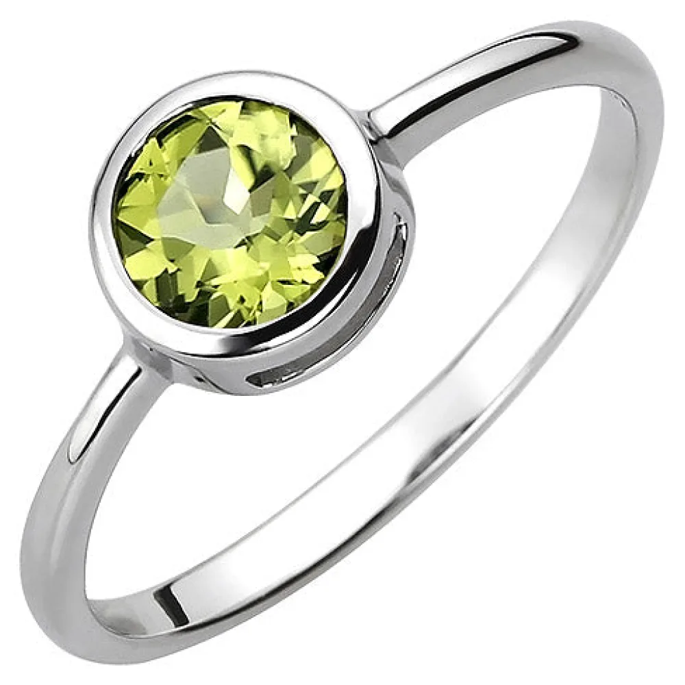 Damen Ring 925 Sterling Silber 1 Peridot grün Silberring-54