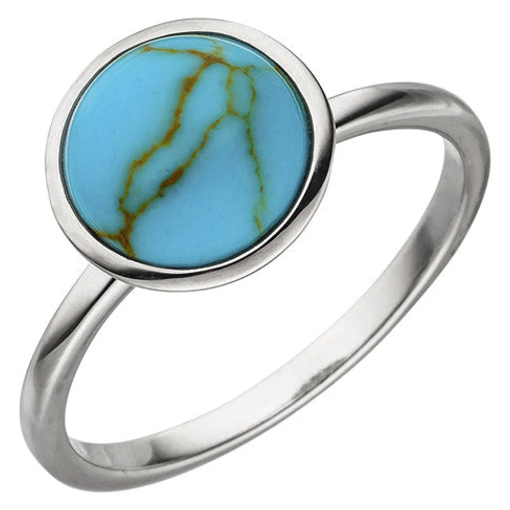 Damen Ring 925 Sterling Silber 1 Türkis-Imitation Silberring-54
