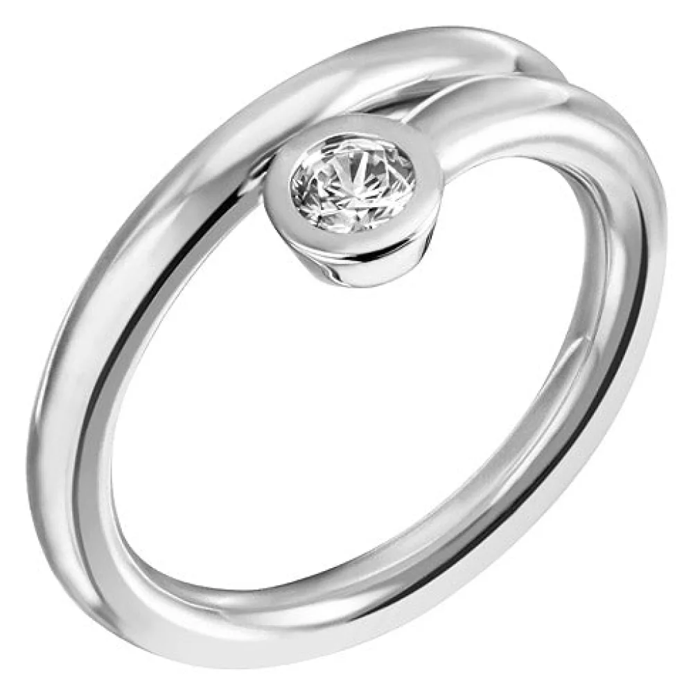 Damen Ring 925 Sterling Silber 1 Zirkonia Silberring-52