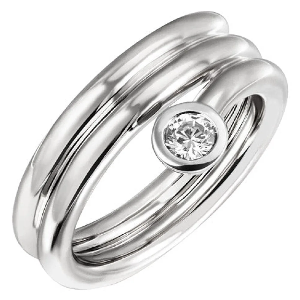 Damen Ring 925 Sterling Silber 1 Zirkonia Silberring-52