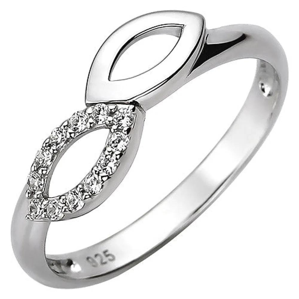 Damen Ring 925 Sterling Silber 12 Zirkonia Silberring-54