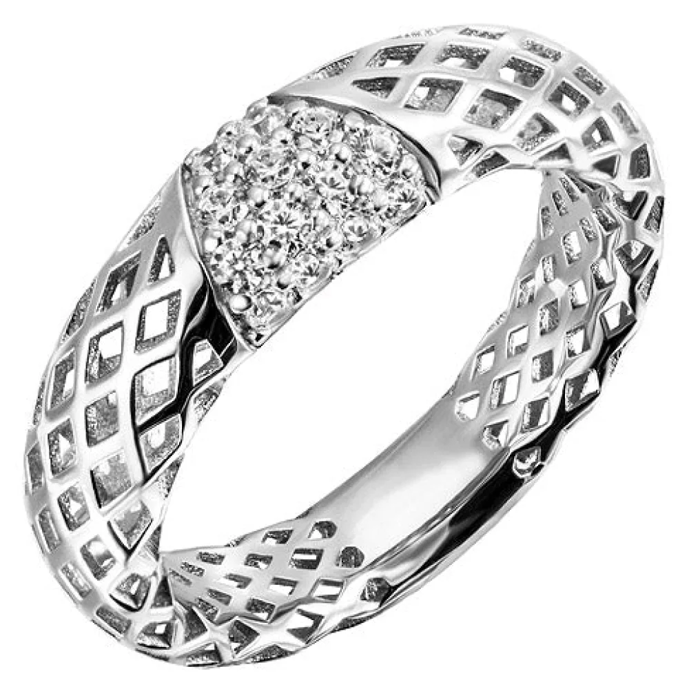 Damen Ring 925 Sterling Silber 14 Zirkonia Silberring-56