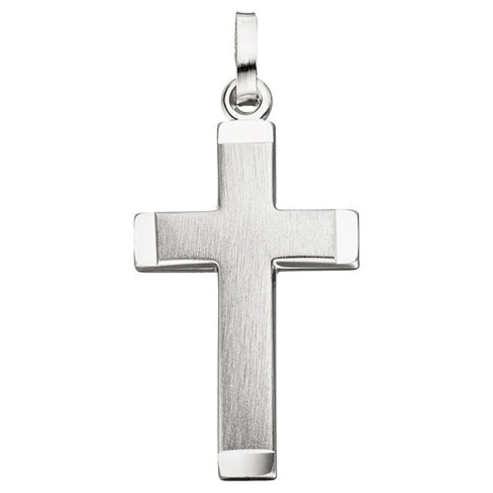 Anhänger Kreuz 925 Silber matt mattiert Kreuzanhänger Silberanhänger Silberkreuz