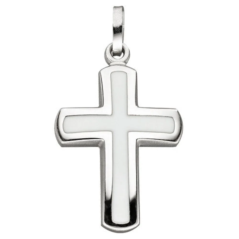 Anhänger Kreuz 925 Silber weiß Kreuzanhänger Silberanhänger Silberkreuz