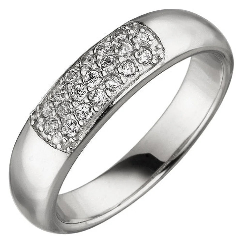 Damen Ring 925 Sterling Silber 19 Zirkonia Silberring-50