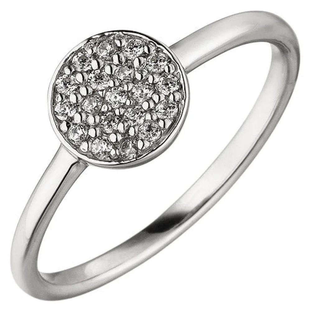 Damen Ring 925 Sterling Silber 19 Zirkonia Silberring-50