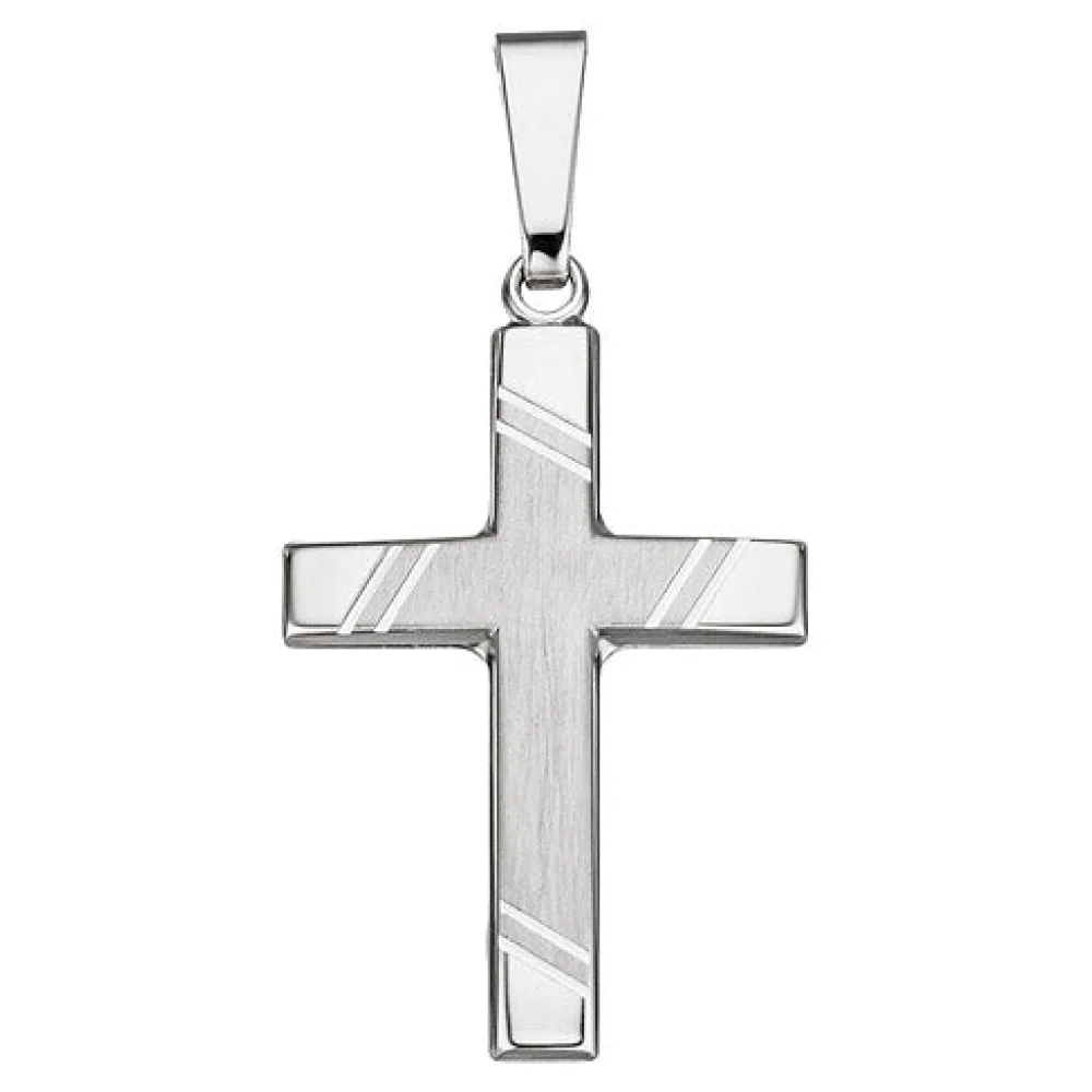 Anhänger Kreuz 925 Sterling Silber matt Kreuzanhänger Silberanhänger Silberkreuz