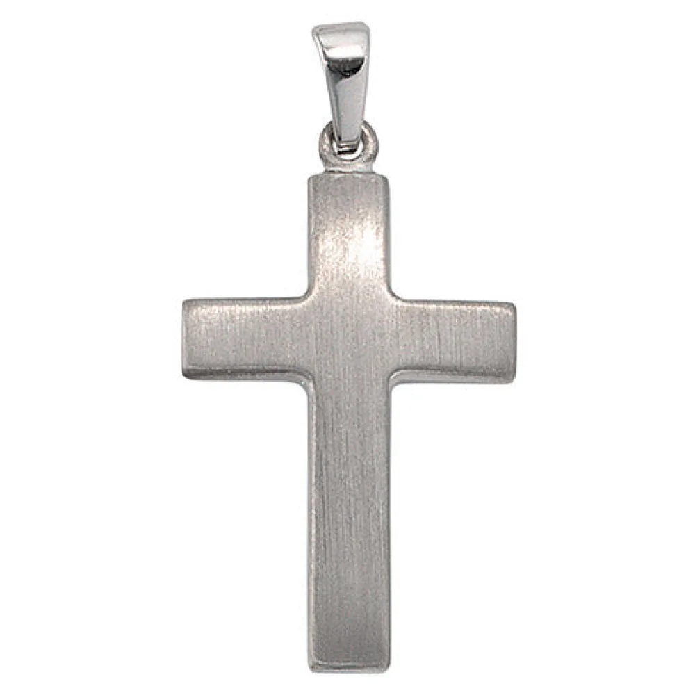 Anhänger Kreuz 925 Sterling Silber mattiert Kreuzanhänger Silberkreuz