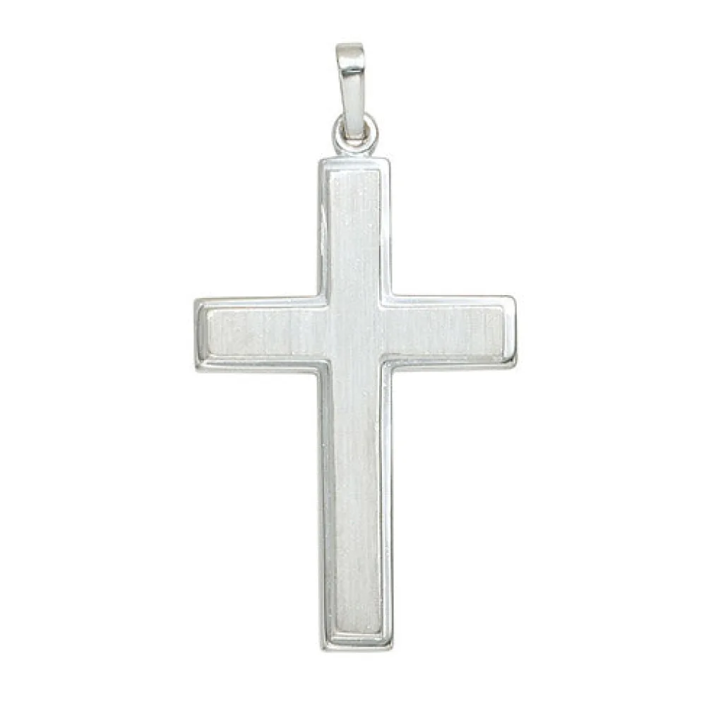 Anhänger Kreuz 925 Sterling Silber mattiert Kreuzanhänger Silberkreuz