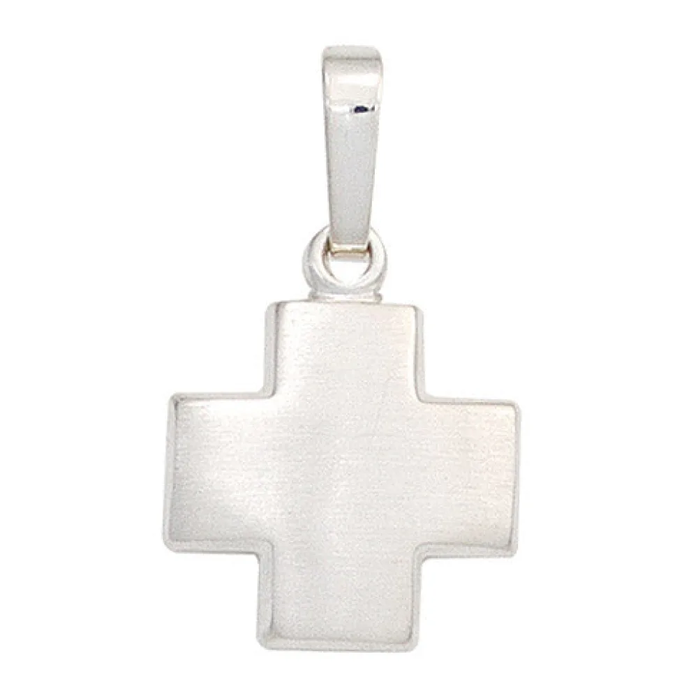 Anhänger Kreuz 925 Sterling Silber mattiert Kreuzanhänger Silberkreuz