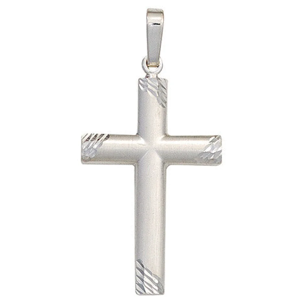 Anhänger Kreuz 925 Sterling Silber mattiert Kreuzanhänger Silberkreuz