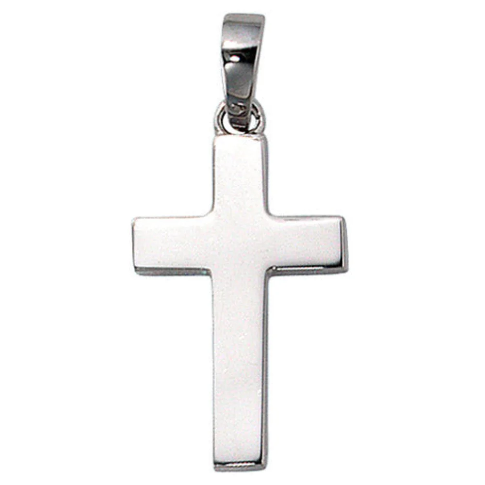 Anhänger Kreuz 925 Sterling Silber rhodiniert Kreuzanhänger Silberkreuz