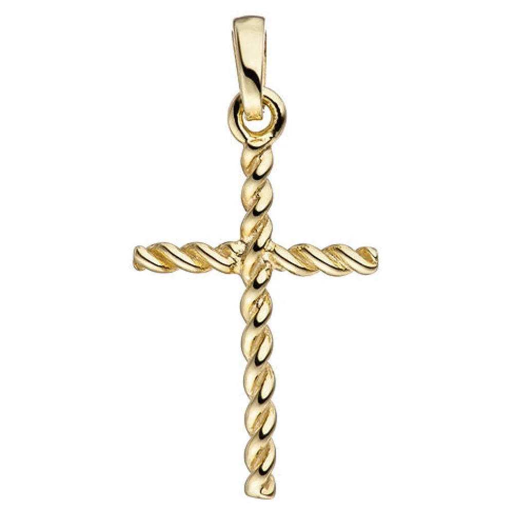 Anhänger Kreuz schmal 333 Gold Gelbgold Kreuzanhänger Goldkreuz