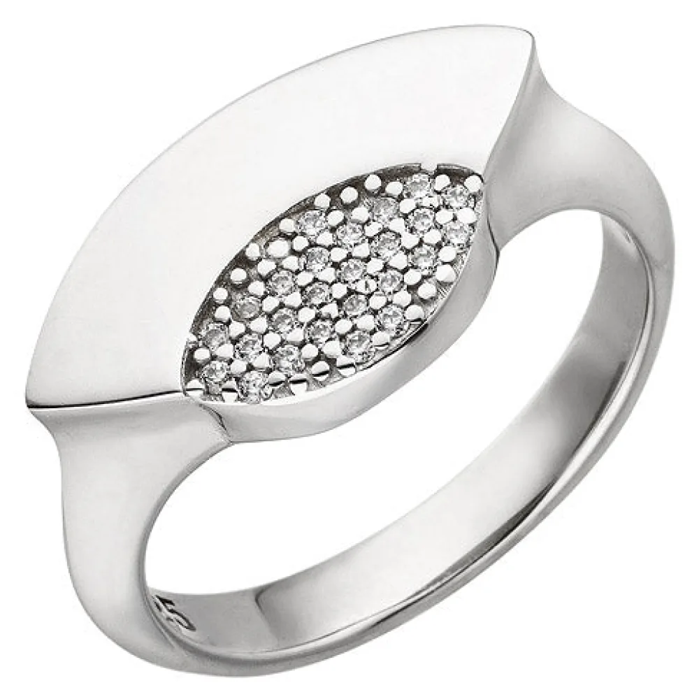 Damen Ring 925 Sterling Silber 25 Zirkonia Silberring-52