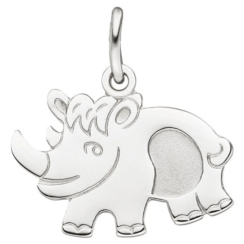 Anhänger Nashorn 925 Sterling Silber Silberanhänger