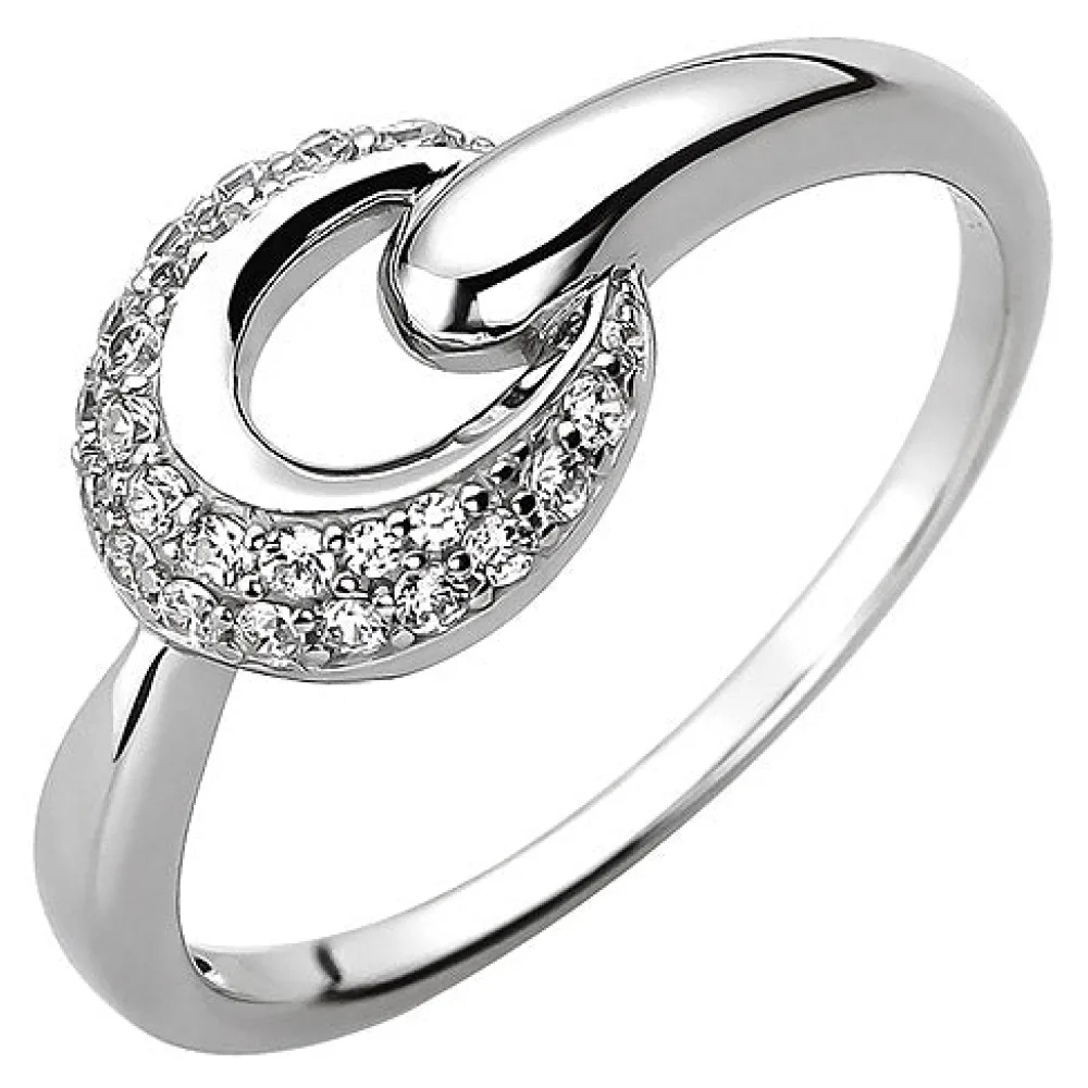 Damen Ring 925 Sterling Silber 25 Zirkonia Silberring-60