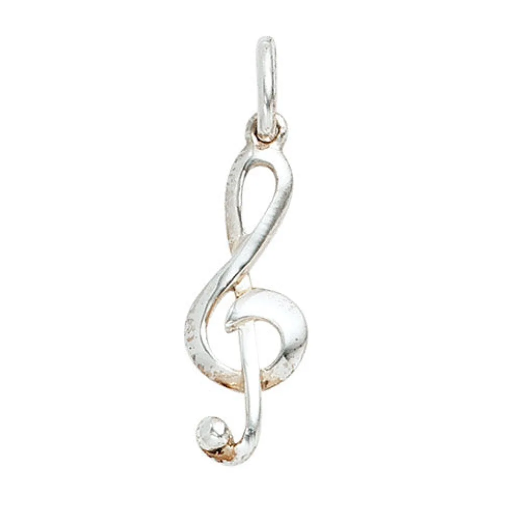 Anhänger Notenschlüssel Musik 925 Sterling Silber rhodiniert