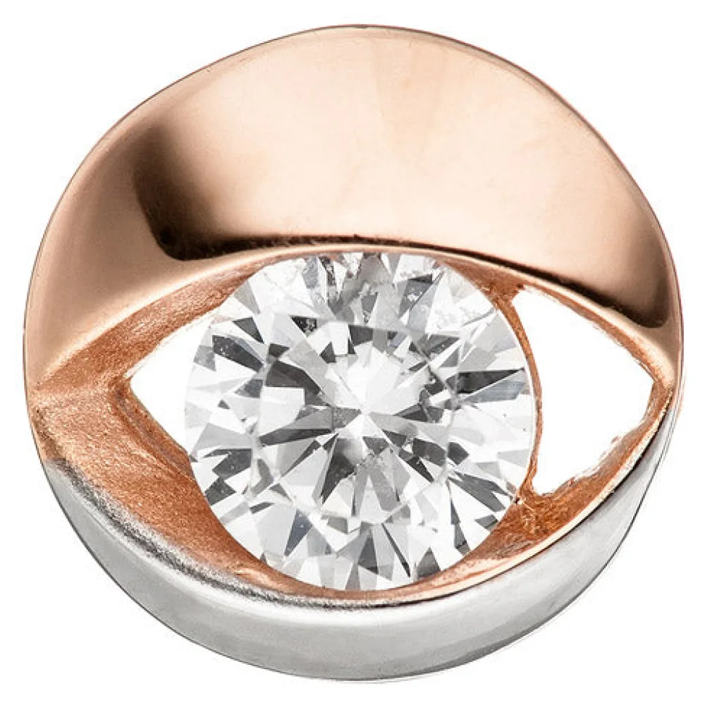 Anhänger rund 333 Gold Rotgold bicolor 1 Zirkonia Rotgoldanhänger