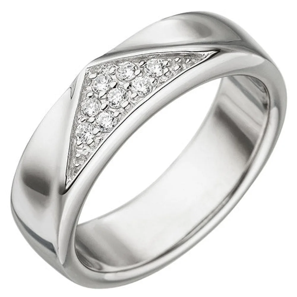 Damen Ring 925 Sterling Silber 8 Zirkonia Silberring-66