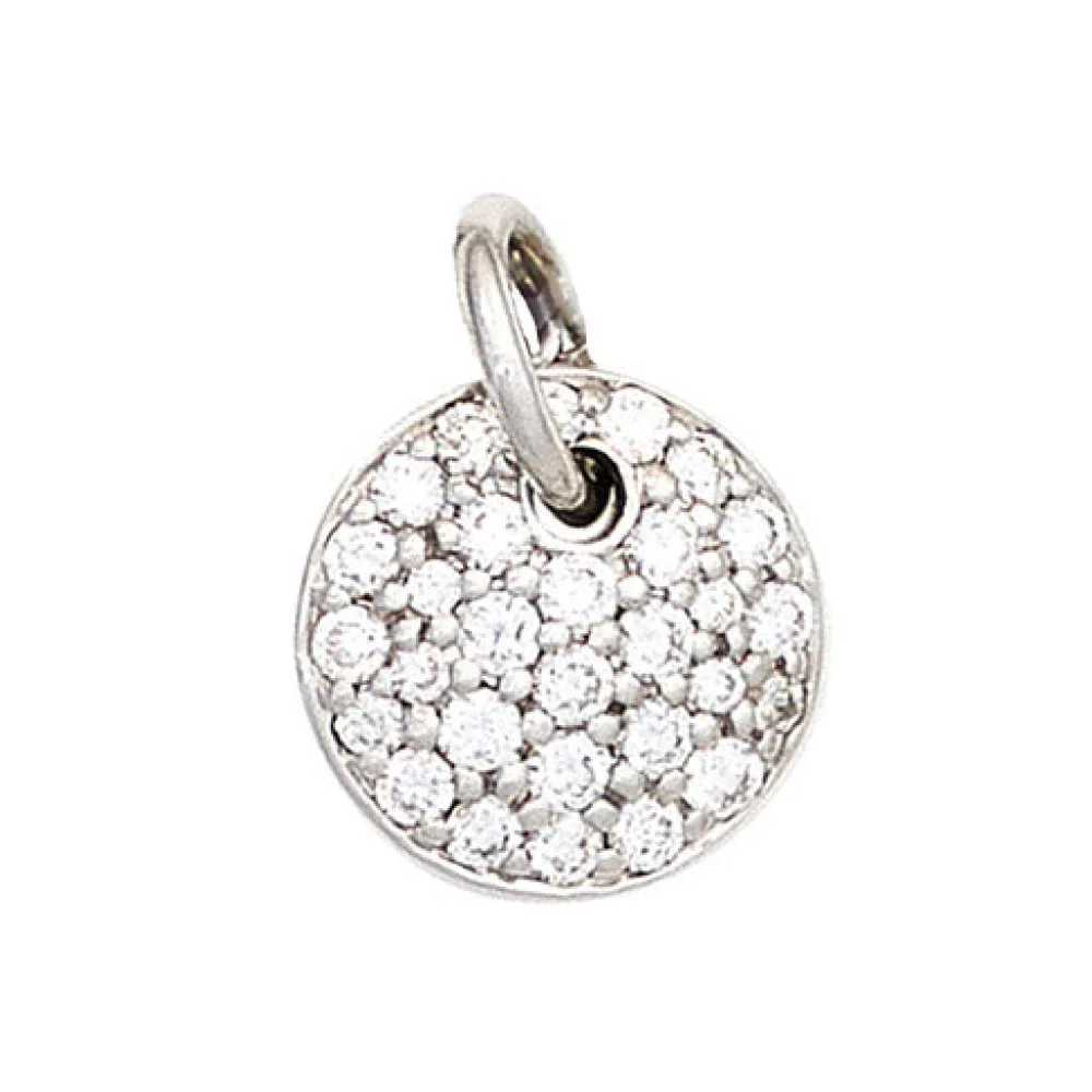 Anhänger rund 585 Gold Weißgold 29 Diamanten Brillanten 0 34ct. Weißgoldanhänger