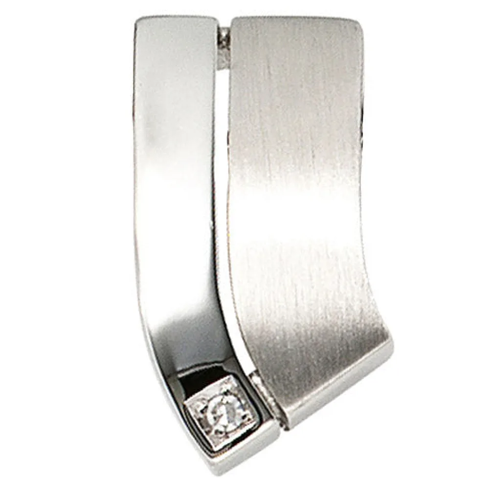 Anhänger 585 Gold Weißgold 1 Diamant 0 01ct. Weißgoldanhänger