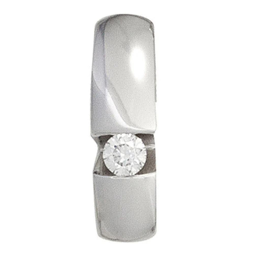 Anhänger 585 Gold Weißgold 1 Diamant Brillant 0 10ct. Weißgoldanhänger