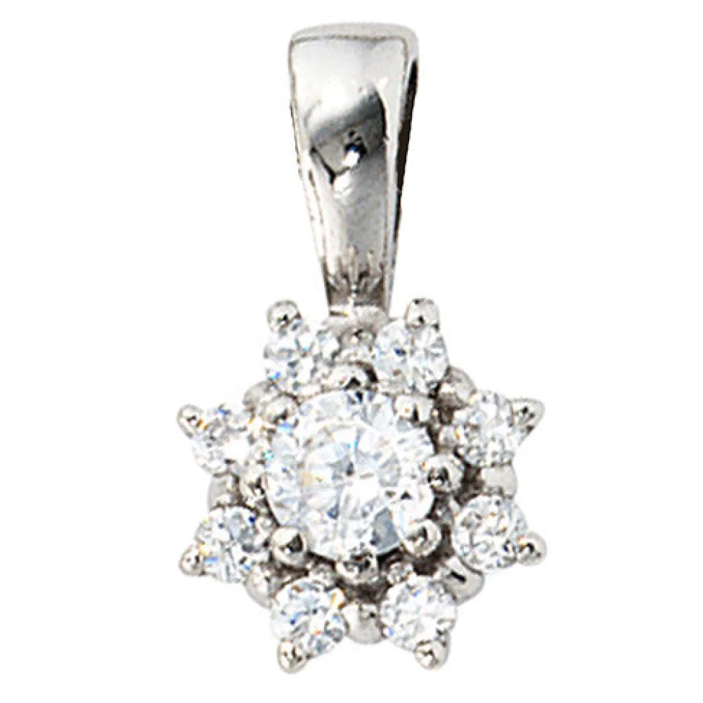 Anhänger 925 Sterling Silber rhodiniert mit Zirkonia