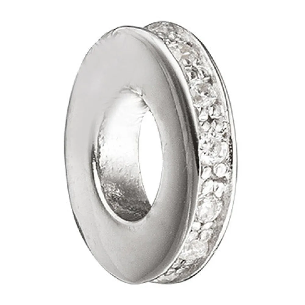 Anhänger 925 Sterling Silber rhodiniert mit Zirkonia rundum
