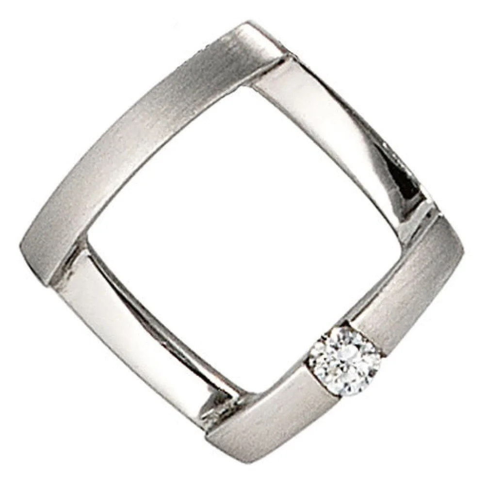 Anhänger 950 Platin matt 1 Diamant Brillant 0 03ct. Platinanhänger