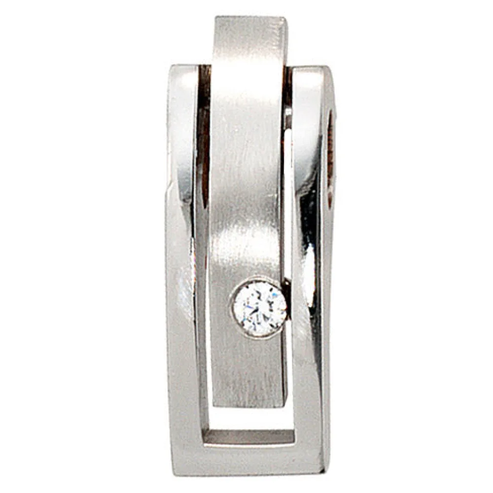 Anhänger 950 Platin matt 1 Diamant Brillant 0 10ct. Platinanhänger