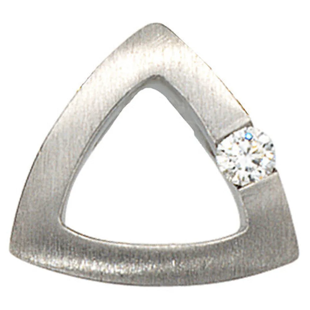 Anhänger 950 Platin mattiert 1 Diamant Brillant 0 08ct. Platinanhänger