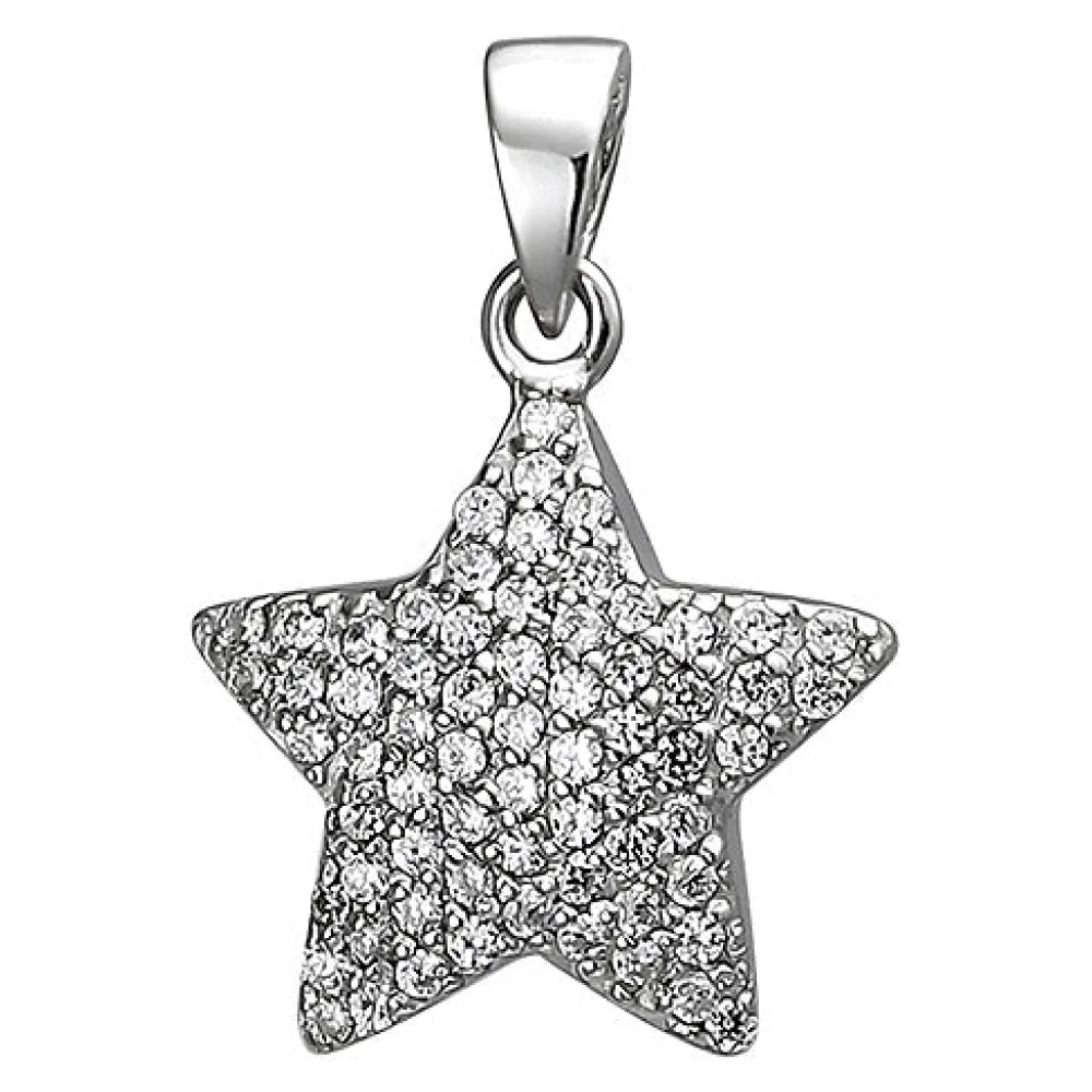 Anhänger Stern 925 Sterling Silber 67 Zirkonia Silberanhänger