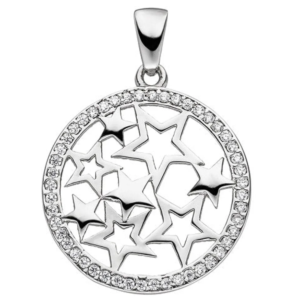 Anhänger Stern Sterne 925 Sterling Silber mit Zirkonia Sternanhänger Sibersterne