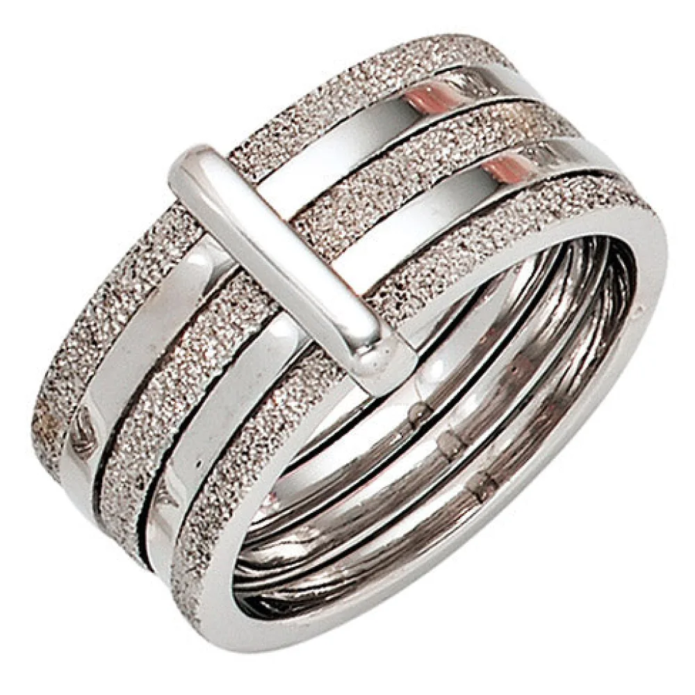 Damen Ring breit 925 Sterling Silber rhodiniert Silberring-50