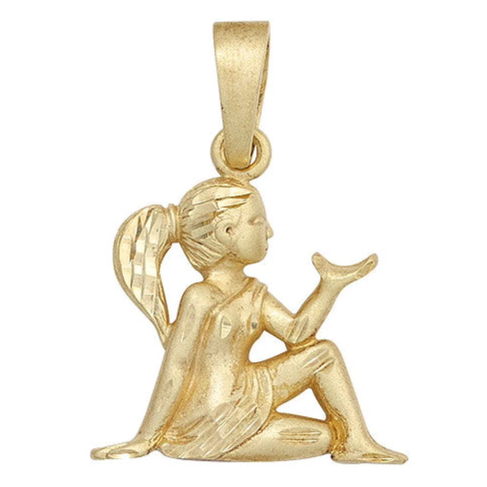 Anhänger Sternzeichen Jungfrau 925 Sterling Silber gold vergoldet matt
