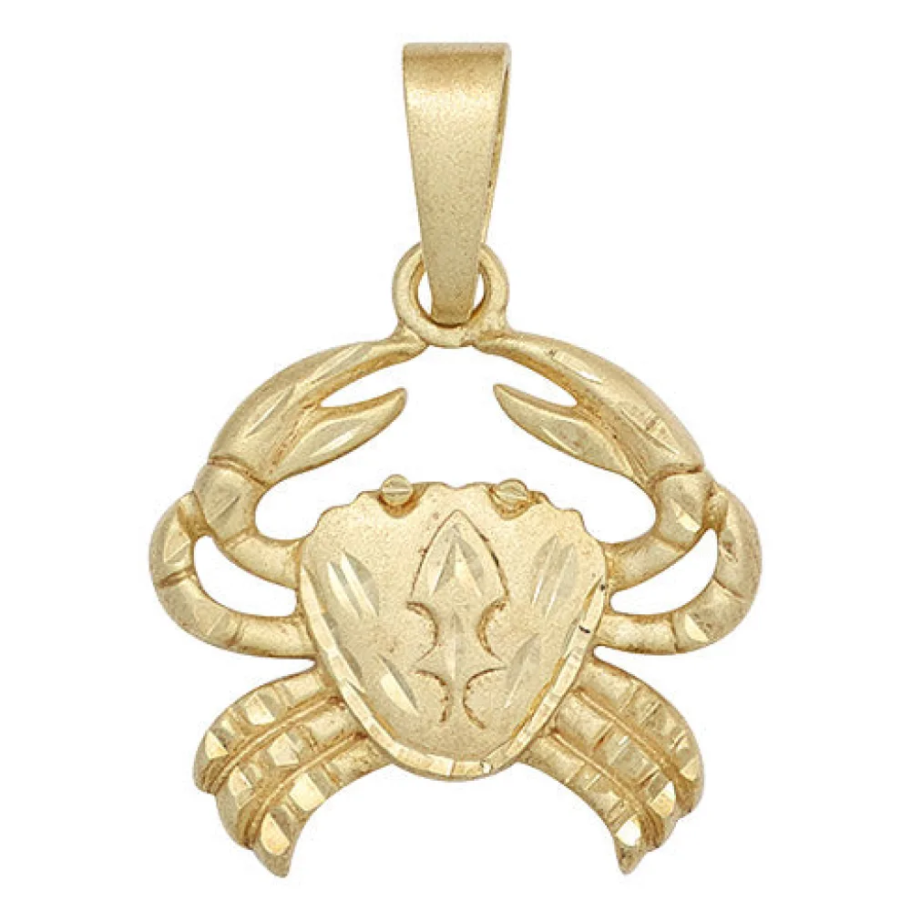 Anhänger Sternzeichen Krebs 925 Sterling Silber gold vergoldet matt