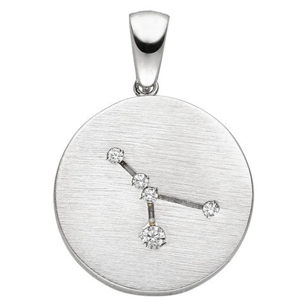 Anhänger Sternzeichen Krebs 925 Sterling Silber matt 5 Zirkonia Silberanhäng